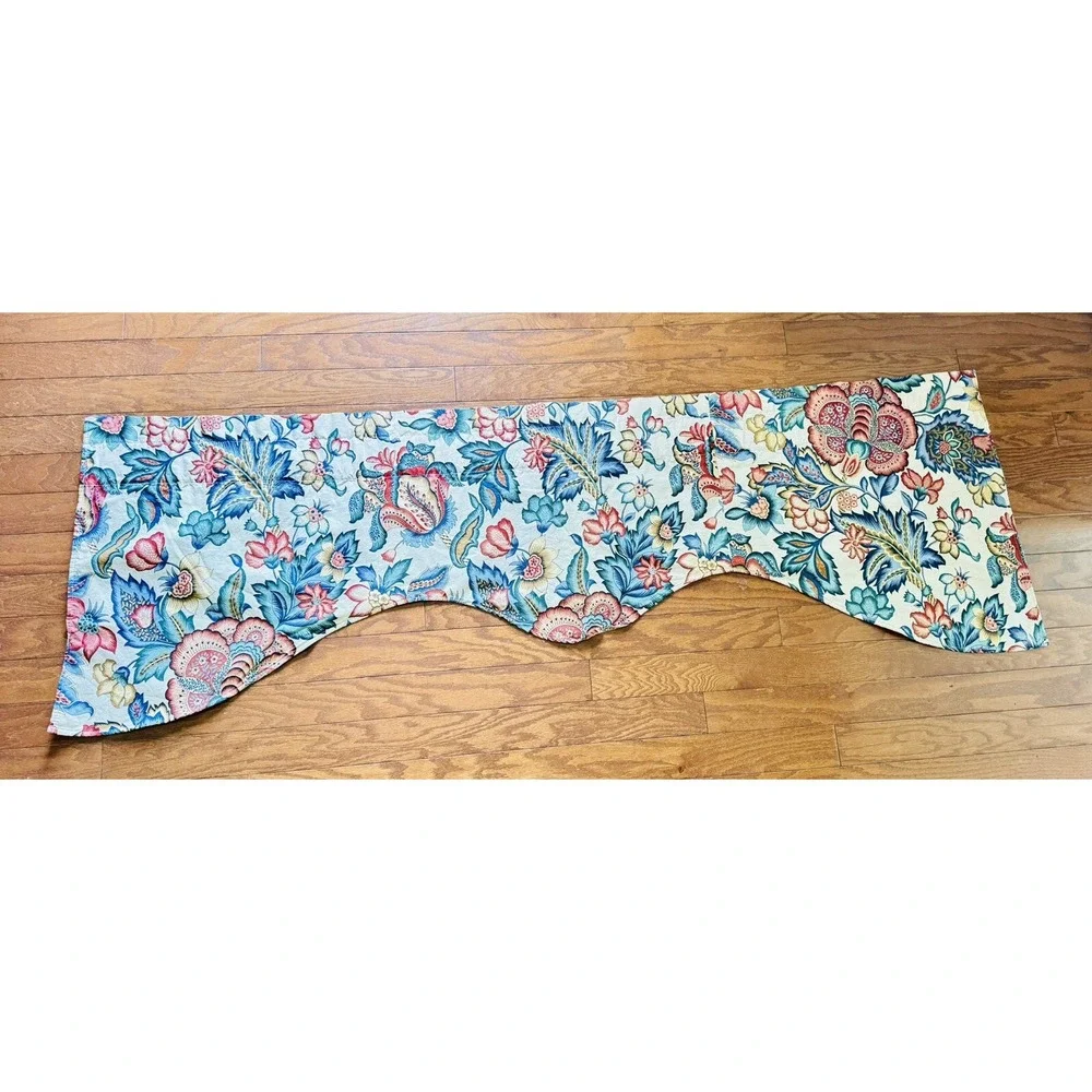Vintage Waverly Home Fashions Floral Sweet Blue Violets Scalloped‎ Valance